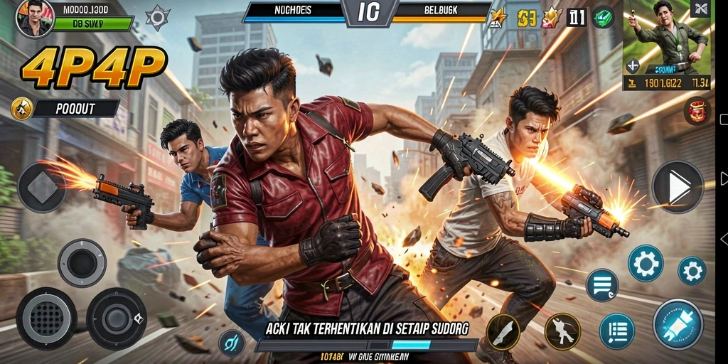 Tangkapan layar gameplay 4P4P yang penuh aksi dan tantangan.