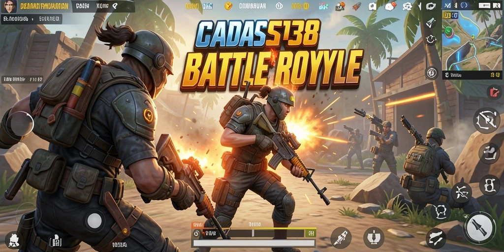 Screenshot gameplay CADAS138 menampilkan aksi seru pertempuran antar pemain.