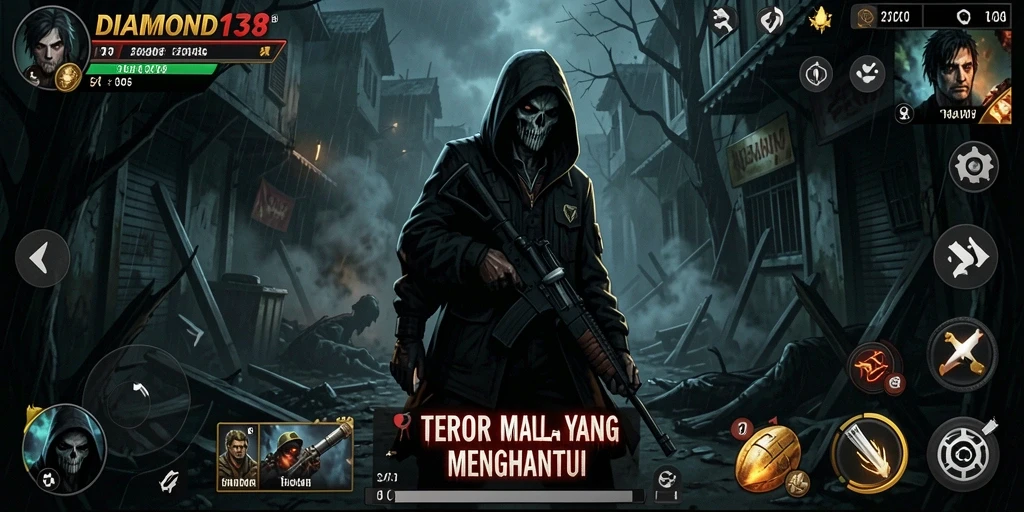 Tampilan gameplay menegangkan dari DIAMOND138 di tengah kegelapan.