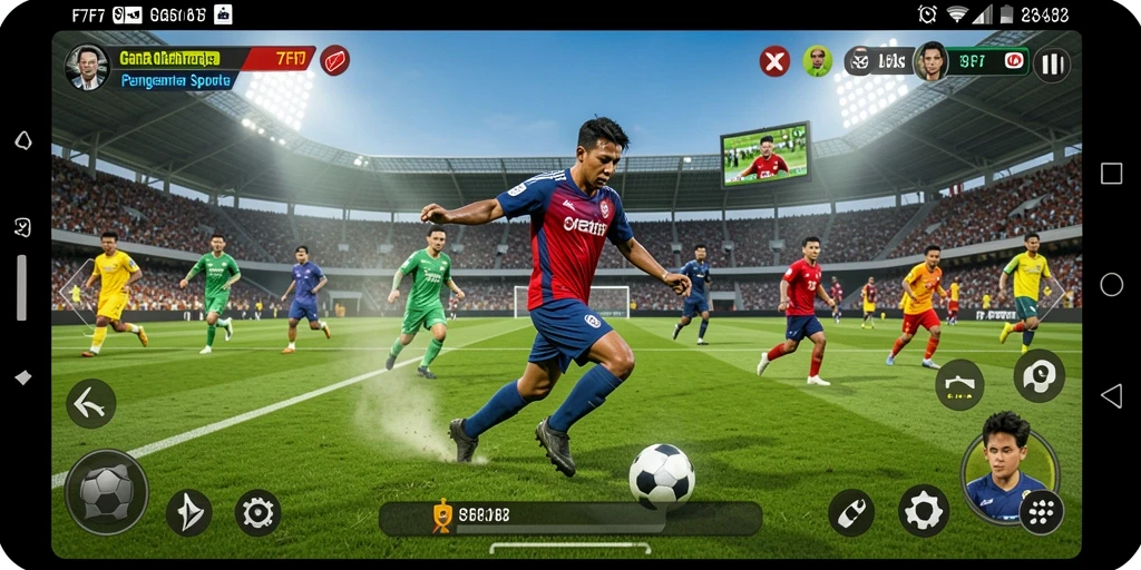 Tampilan gameplay mendebarkan dalam F7F7 dengan aksi olahraga yang seru.