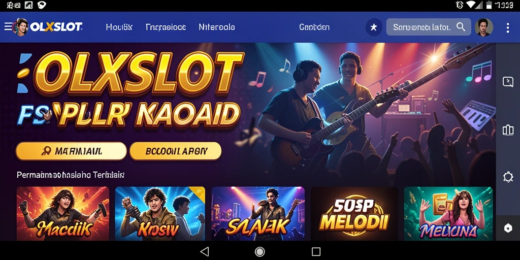 Tampilan gameplay OLXSLOT yang menarik dengan berbagai lagu dan tantangan musik.