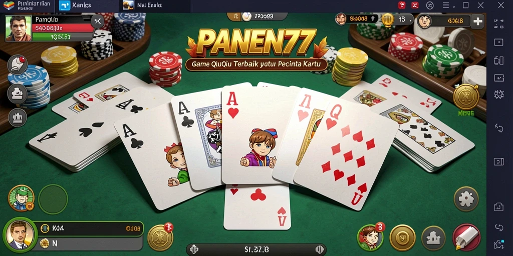 Tampilan gameplay seru dari PANEN77 dengan suasana QiuQiu.