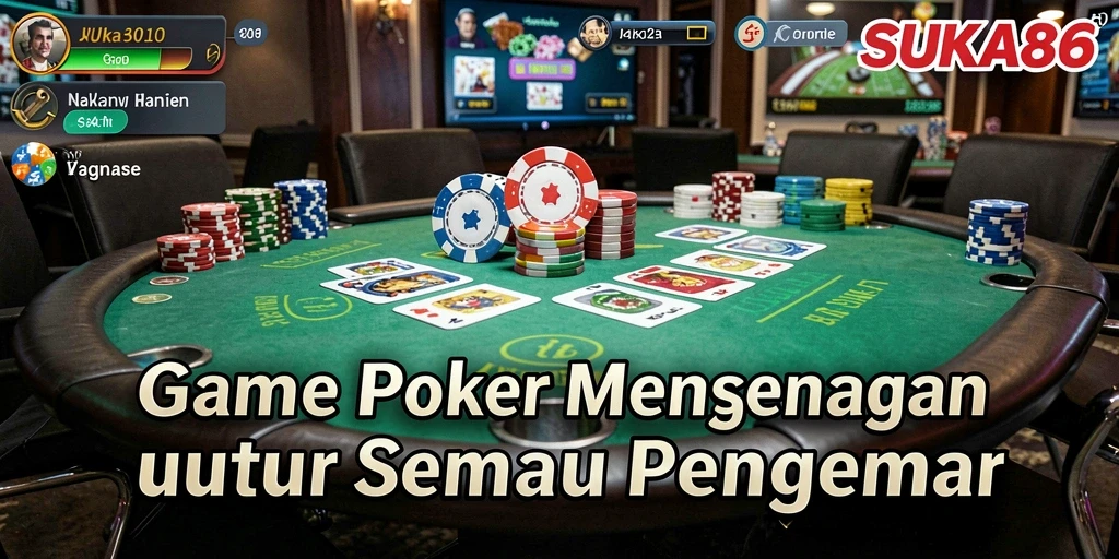 Tampilan gameplay Poker yang seru dan menarik di SUKA86.